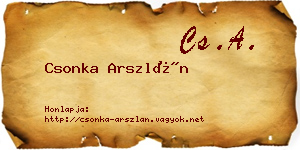 Csonka Arszlán névjegykártya